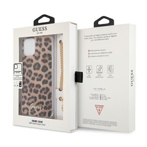 iPhone 12 Pro Max Guess GUHCP12LKSLEO Leopard Gold Chain tok lánccal