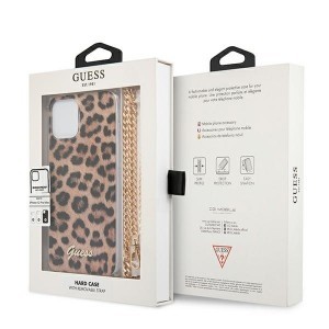 iPhone 12/ 12 Pro Guess GUHCP12MKCLEO Leopard Gold Chain tok lánccal