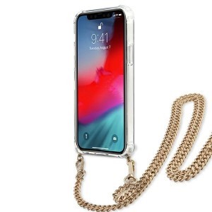 iPhone 12/ 12 Pro Guess GUHCP12MKCLEO Leopard Gold Chain tok lánccal