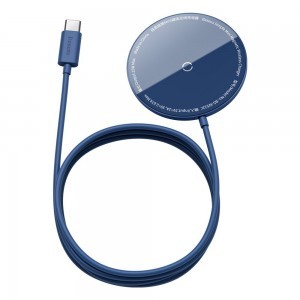 Baseus mini Mágneses Qi vezeték nélküli töltő 15W (MagSafe kompatibilis) kék (WXJK-H03)