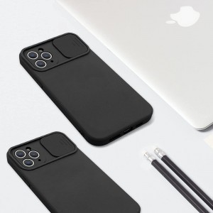 iPhone 12 Pro Max Nexeri Szilikon tok kameralencse védővel fekete