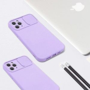 iPhone 12 Pro Max Nexeri Szilikon tok kameralencse védővel lila