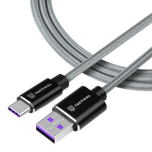Tactical 033 Fast Rope Kevlar kábel USB-A - USB Type-C - Huawei Super Charge 1m szürke