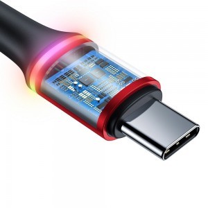 Baseus Halo HW USB - USB Type-C QC 3.0 5A 2m kábel piros (CATGH-H09)