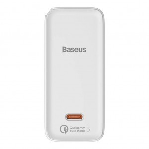 Baseus GaN2 hálózati gyorstöltő USB Type-C 100W QC5.0 PD3.0 5A + Type-C kábel (gallium nitrid) fehér (TZCCGAN-L02)