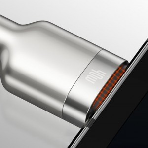 Baseus Cafule Metal nylon harisnyázott USB/ USB Type-C (10V / 4A) SCP kábel 40W 0.25m ezüst (CATJK-01)
