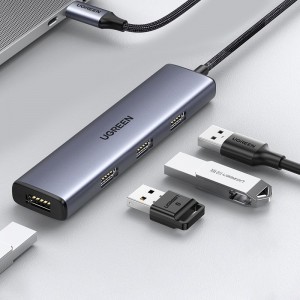 Ugreen USB Type-C - 4x USB 3.2 Gen1 HUB adapter ezüst (CM473 20841)