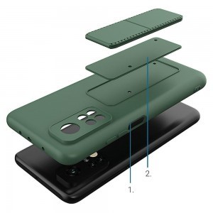 Xiaomi Mi 10T Pro / Mi 10T Wozinsky Kickstand flexibilis szilikon tok sötétkék