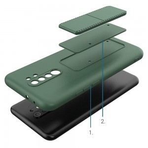 Xiaomi Redmi 9 Wozinsky Kickstand flexibilis szilikon tok fekete