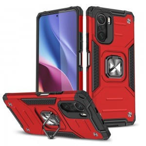 Xiaomi Redmi K40 Pro+ / K40 Pro / K40 / Poco F3 / Mi 11i Wozinsky Ring Armor Case Kickstand telefontok piros