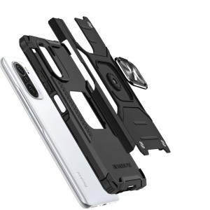 Xiaomi Redmi K40 Pro+ / K40 Pro / K40 / Poco F3 / Mi 11i Wozinsky Ring Armor Case Kickstand telefontok fekete