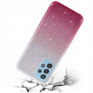 Samsung Galaxy A72 Glitter flitteres tok ezüst / pink