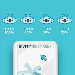 Kivee Powerbank 10000mAh USB + Micro USB + USB-C Koala, fehér
