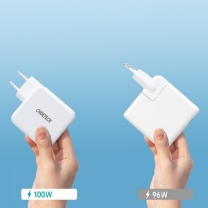 Choetech GaN Hálózati töltő 2x USB Type-C PD 3.0 QC 3.0 AFC 100W EU fehér (PD6008-EU)-4