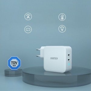 Choetech GaN Hálózati töltő 2x USB Type-C PD 3.0 QC 3.0 AFC 100W EU fehér (PD6008-EU)-7