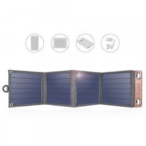 Choetech Hordozható napelemes töltő 14W - USB 5V / 2.4A szürke (SC004)
