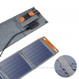 Choetech Hordozható napelemes töltő 14W - USB 5V / 2.4A szürke (SC004)