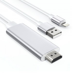 Choetech Lightning - HDMi átalakító adapter USB csatlakozóval 1.8m fehér (LH0020)