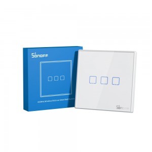 Sonoff T2EU1C-RF Érintős villanykapcsoló Wi-Fi 433MHz Vezeték nélküli RF távirányító fehér (M0802030009)
