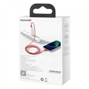 Baseus Superior USB Type-C - Lightning töltő és adatkábel PD 20W 2m piros (CATLYS-C09)