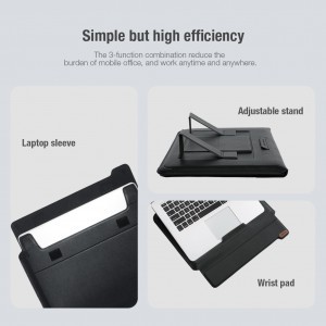 Nillkin Versatile laptop sleeve, táska 16'' 3in1 kihajtható támasszal és egérpaddal fekete - Vízszintes