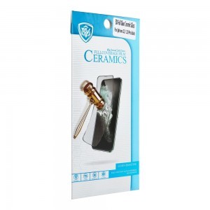 iPhone 13 5D Full Glue kijelzővédő üvegfólia kerámiával fekete