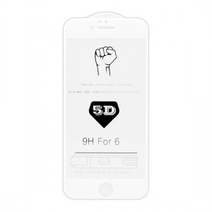 iPhone 6 Full Glue 5D Kijelzővédő Üvegfólia Fehér