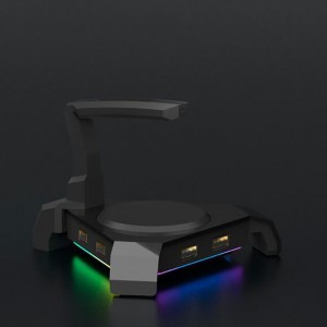 Motospeed Q20 USB HUB, egérállvány, kábeltartó RGB világítással