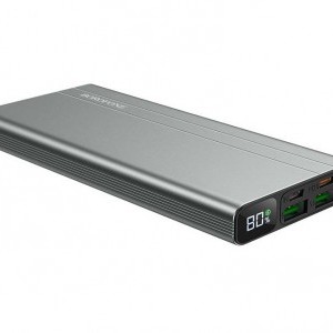 Borofone Velocity BT34 Powerbank 10000mAh USB QC3.0 + USB-C PD + Micro USB + USB ezüst