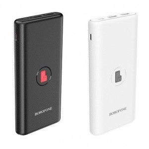 Borofone Winner BT31 Powerbank 10000mAh Vezeték nélküli töltéssel + USB-C + Micro USB + 2xUSB fekete
