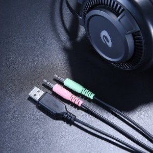 Dareu EH416s Gamer fejhallgató RGB világítással, USB+3.5mm (fekete)