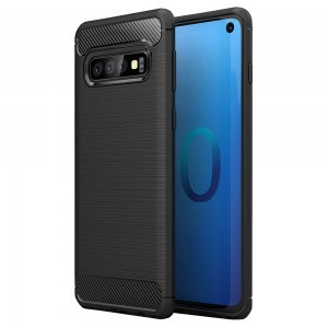 Samsung Galaxy A30S / A50 Carbon szénszál mintájú TPU tok fekete