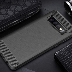 Samsung Galaxy A20e Carbon szénszál mintájú TPU tok fekete