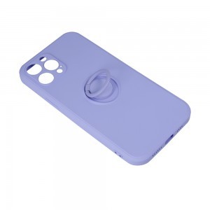 iPhone 13 Szilikon tok hátlapi gyűrűvel lila