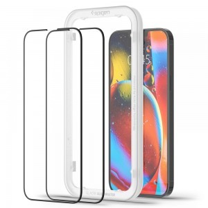 iPhone 13 Pro Max/14 Plus Spigen Alm Glass FC 2x üvegfólia fekete (AGL03377)
