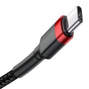 Baseus Cafule kábel USB Type-C - USB Type-C - PD 2.0 60W 3A QC 3.0 2m fekete/ piros