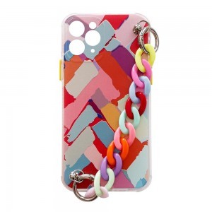 iPhone 11 Pro Color Chain rugalmas géltok láncos függővel színes (multicolour 3)