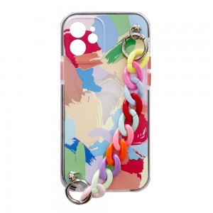 iPhone 11 Color Chain rugalmas géltok láncos függővel színes (multicolour 4)