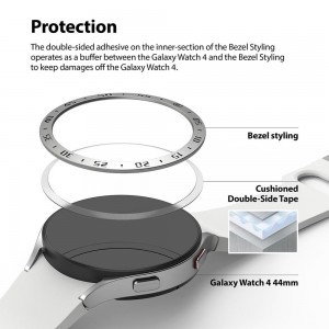 Samsung Galaxy Watch 4 44mm Ringke káva díszelem ezüst