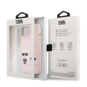 iPhone 13 mini Karl Lagerfeld KLHCP13SSSKCI Karl Choupette Liquid Silicone tok pink