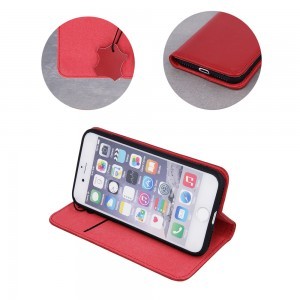 iPhone 13 Smart Pro bőr fliptok vörös