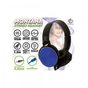 Rebeltec Montana Vezetékes fejhallgató mikrofonnal kék