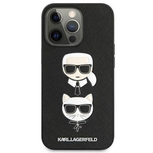 iPhone 13 Pro / 13 6.1'' Karl Lagerfeld Karl Choupette Saffiano tok fekete (KLHCP13LSAKICKCBK)