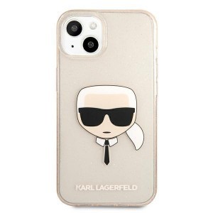 iPhone 13 6.1'' Karl Lagerfeld Glitter Karl`s Head tok arany (KLHCP13MKHTUGLGO)