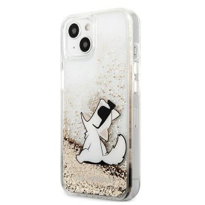 iPhone 13 Mini 5.4'' Karl Lagerfeld Liquid Glitter Choupette Fun tok arany (KLHCP13SGCFD)