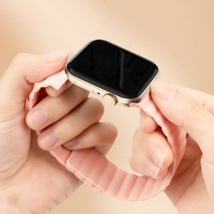 Apple Watch (42 / 44 / 45 mm) Kingxbar mágneses óraszíj rózsaszín