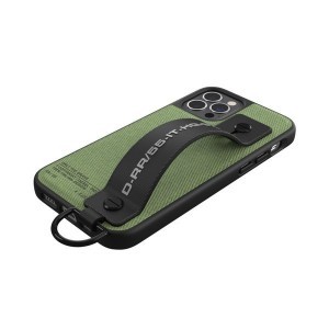 iPhone 12 / 12 Pro Diesel Utility Twill Handstrap tok pánttal fekete/ zöld