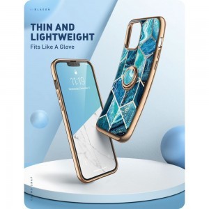iPhone 13 Pro Max Supcase IBLSN Cosmo Snap márvány mintás tok óceán kék