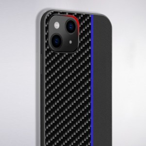 iPhone 13 mini Tel Protect Carbon Tok Fekte / Kék Csík