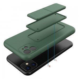 iPhone 11 Wozinsky Kickstand flexibilis szilikon tok szürke